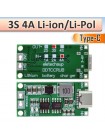 3S модуль заряда Li-Ion аккумуляторов 12.6 В, Type-C 5 В, DDTCCRUB